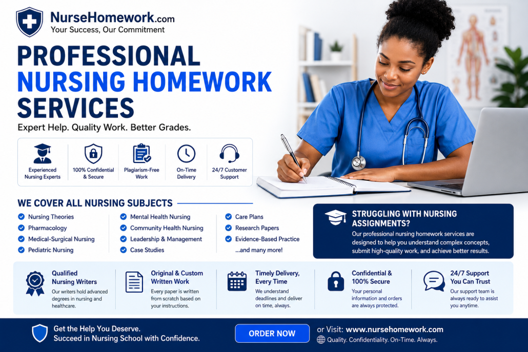 professional nursing homework services