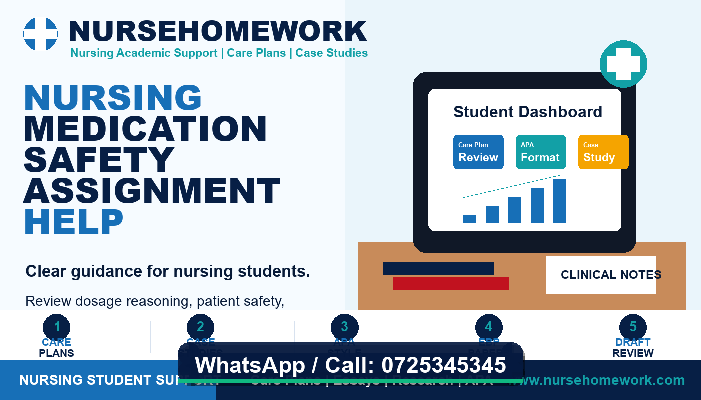 Nursing Medication Safety Assignment Help by NurseHomework - Call 0725345345