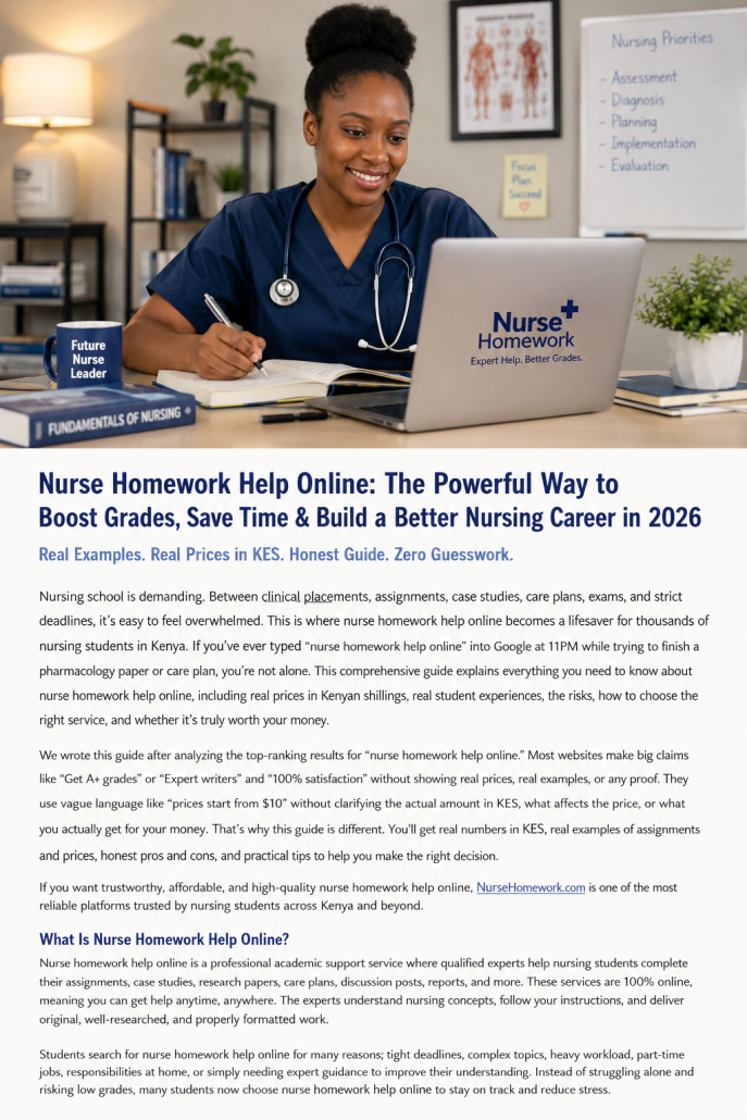 nurse homework help online