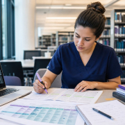 Graduate nursing student appraising research evidence with an online tutor
