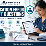 Medication-error PICOT questions flyer for nursing research planning