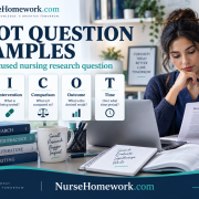 PICOT question examples for nursing students, with a five-part research question framework