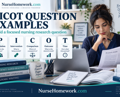 PICOT question examples for nursing students, with a five-part research question framework